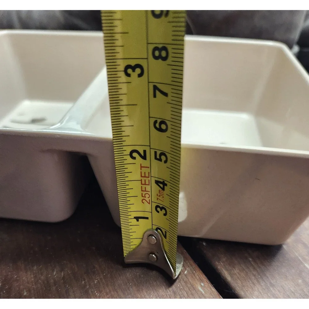 Melamine 3 Section Divided Serving Tray Cream Brown Botanical Branch‎ 12x6x2